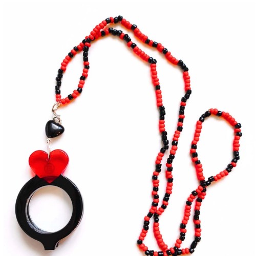 Colgante -Gafas Corazón negro-rojo de Flippan´'Look
